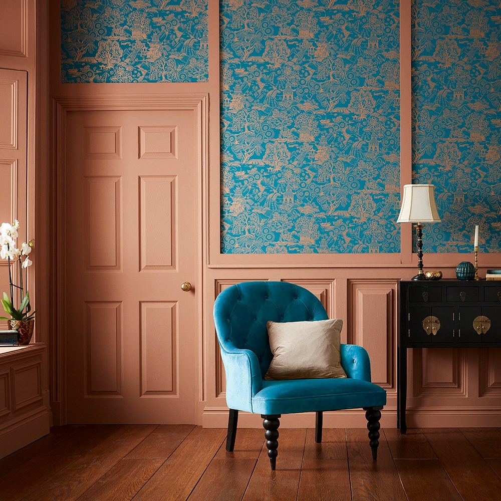 Basuto Wallpaper 105932 by Graham & Brown in Teal Blue